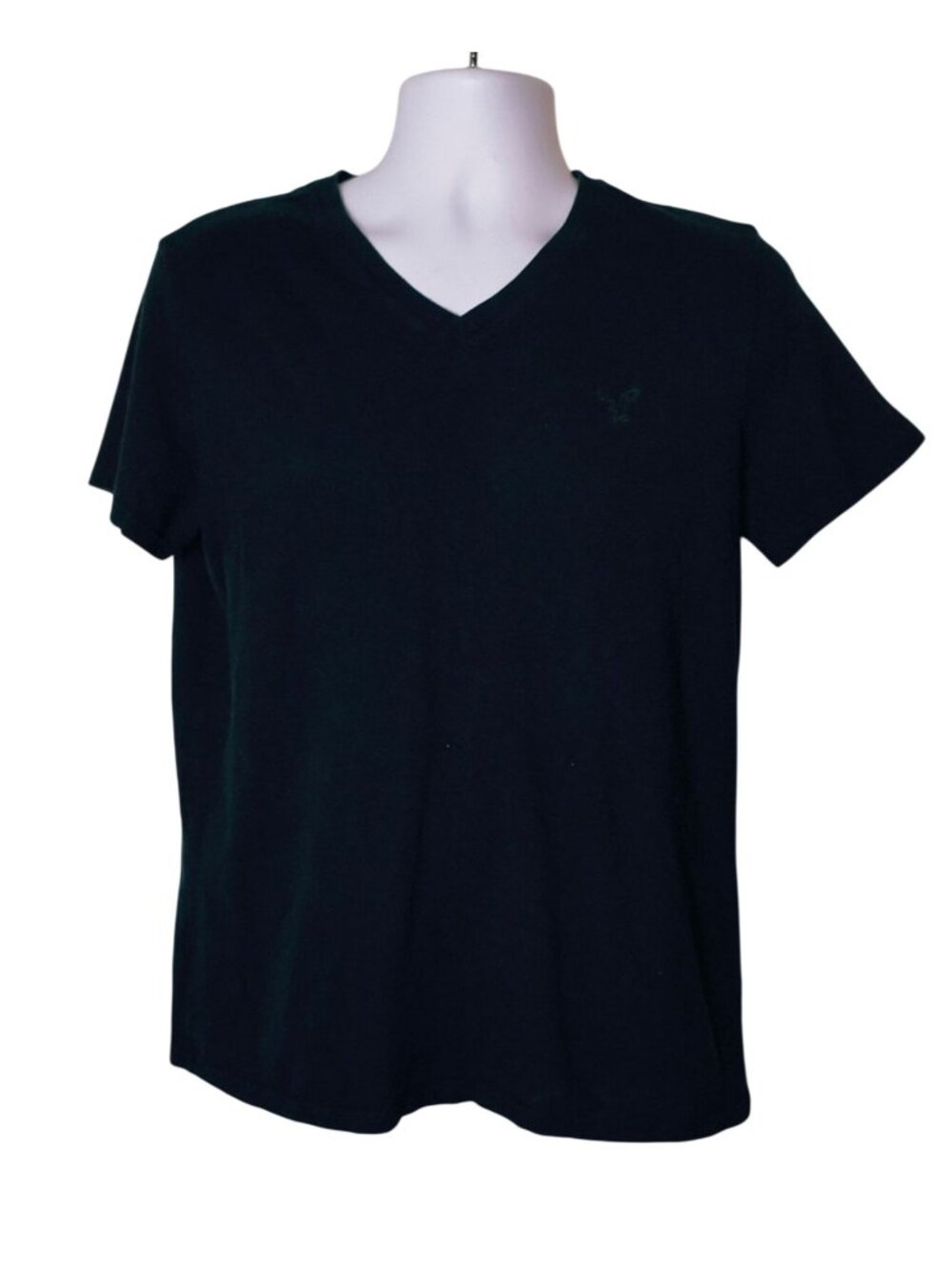 American Eagle Outfitters Mens M Tee Black V-Neck Athletic Fit AE Legend Preppy
